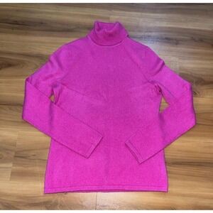 Womens Lord & Taylor 100% Cashmere Turtleneck Pullover Sweater